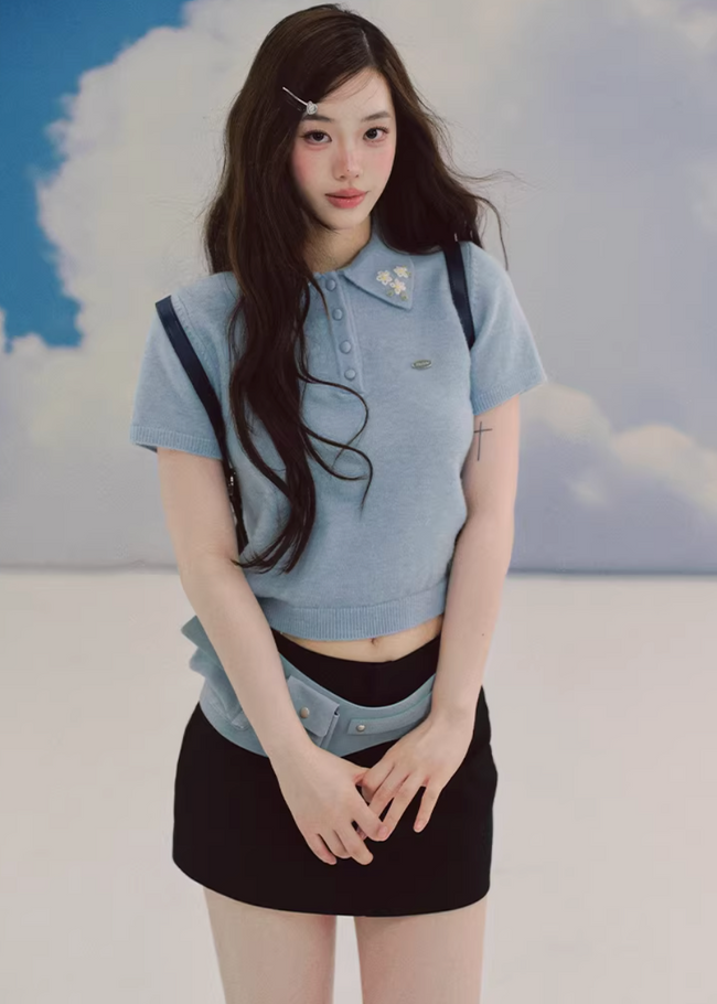 Skyline Embroidered Polo Knit Hover Image