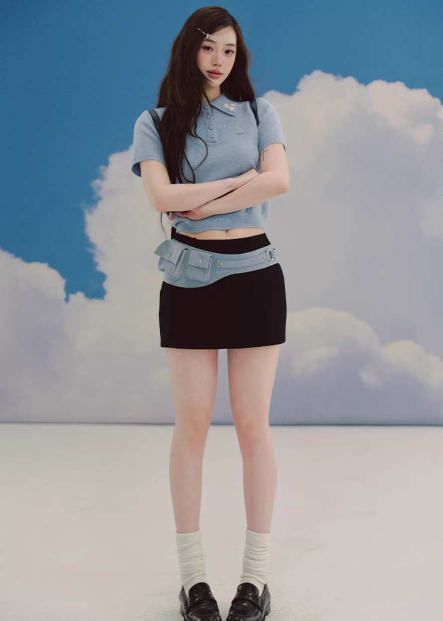 Skyline Embroidered Polo Knit