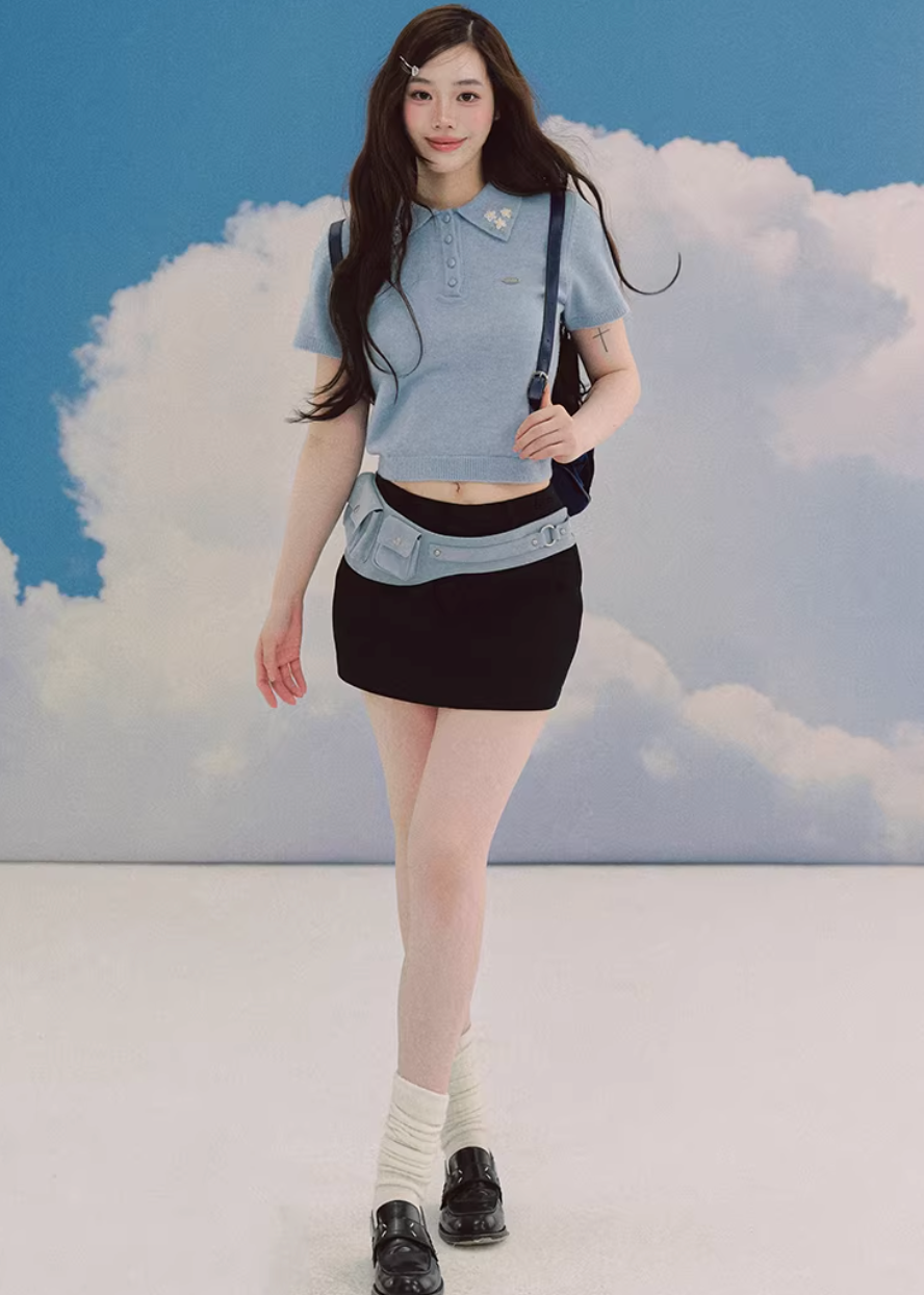 Skyline Embroidered Polo Knit