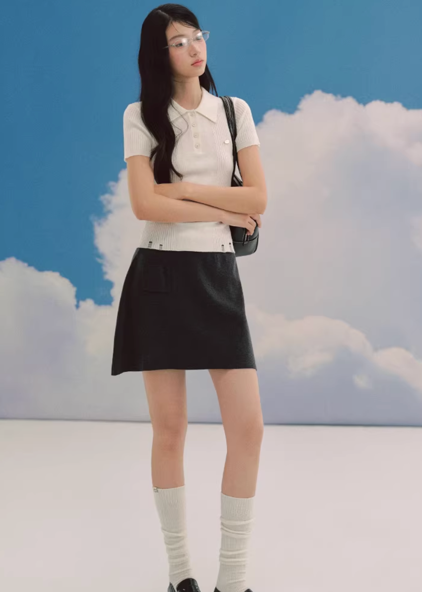 Soft Ivory Polo Knit