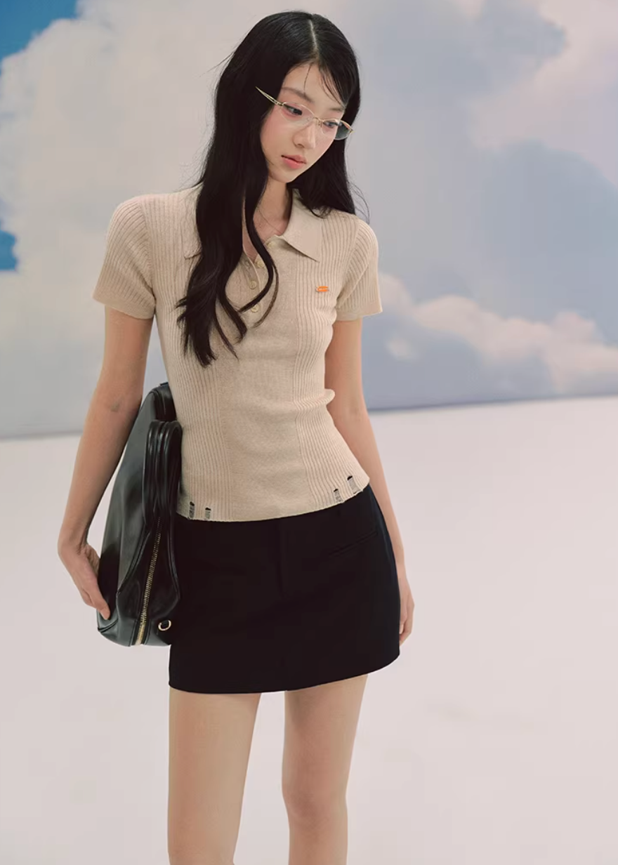 Soft Ivory Polo Knit