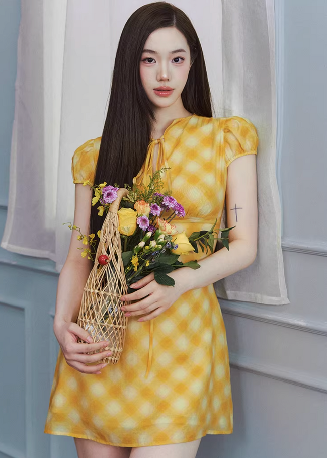 Provence Check Tea Dress Hover Image