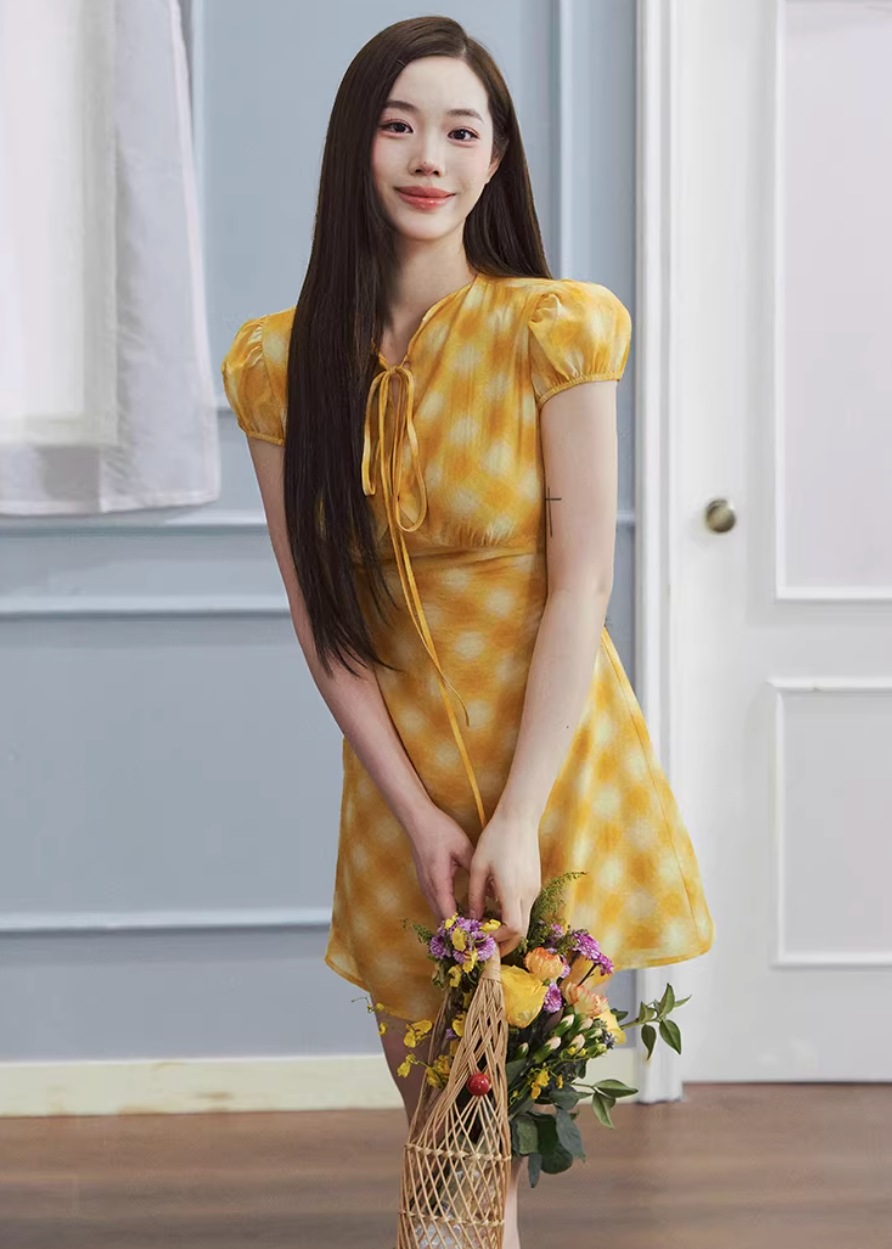 Provence Check Tea Dress
