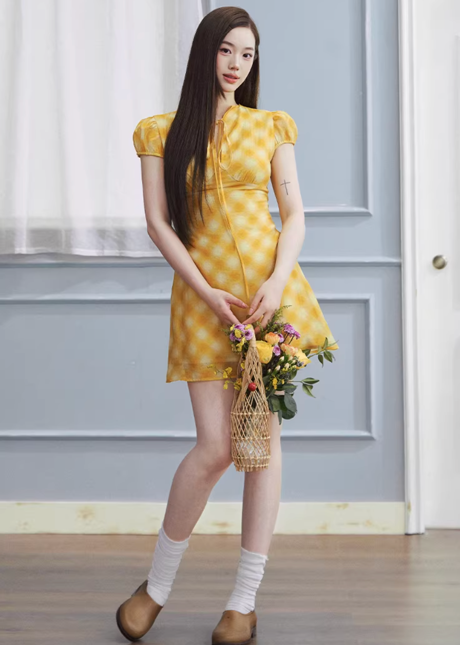 Provence Check Tea Dress