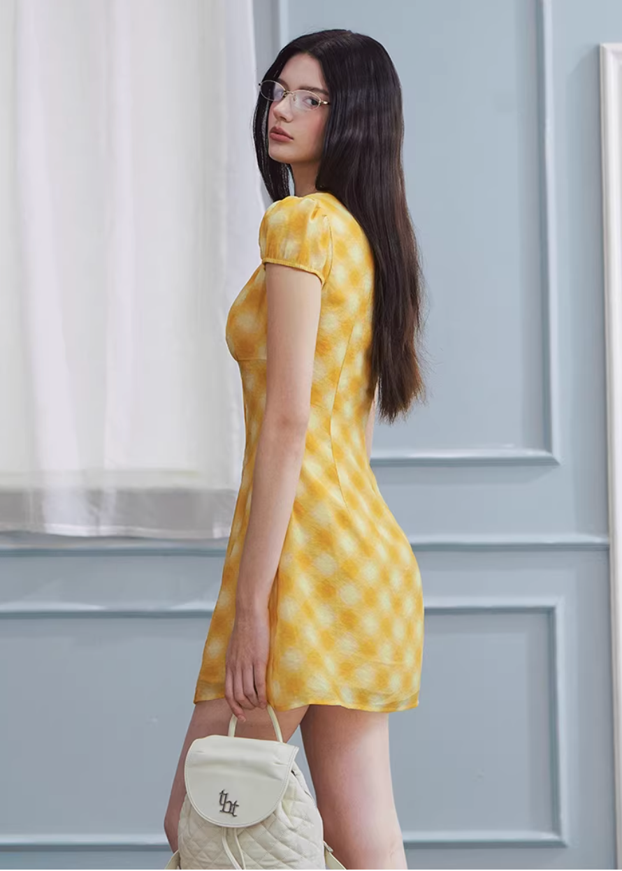 Provence Check Tea Dress
