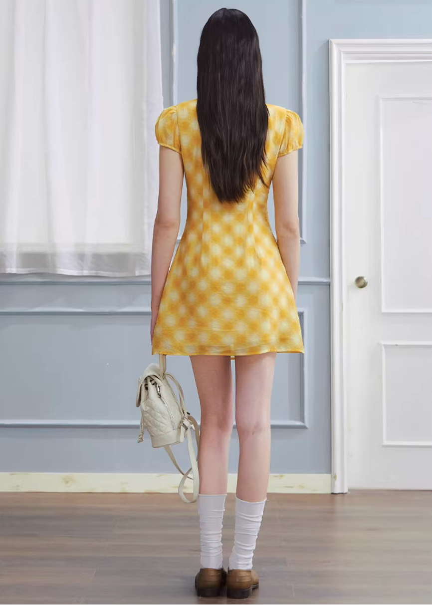 Provence Check Tea Dress