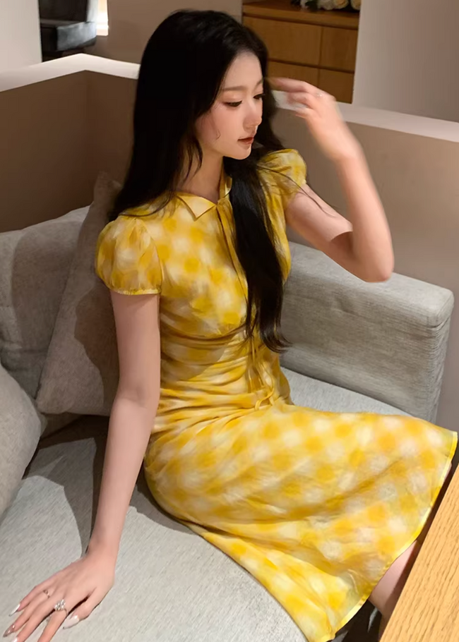 Provence Check Tea Dress Main Image