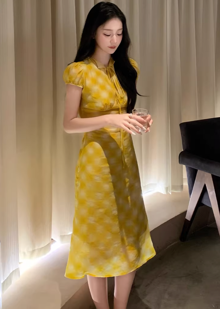Provence Check Tea Dress