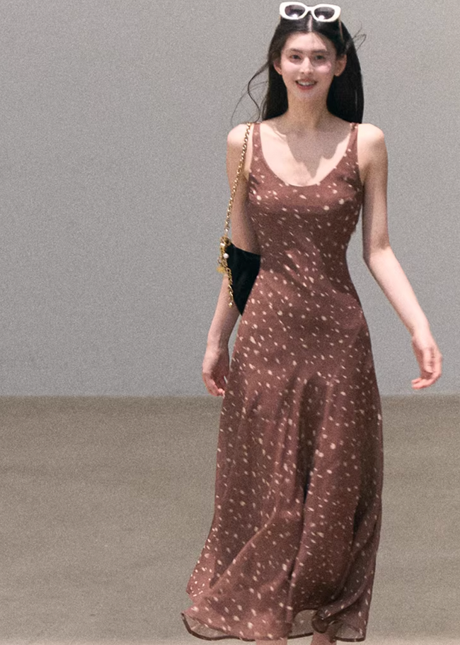 Soft Dot Flow Camisole Dress Hover Image