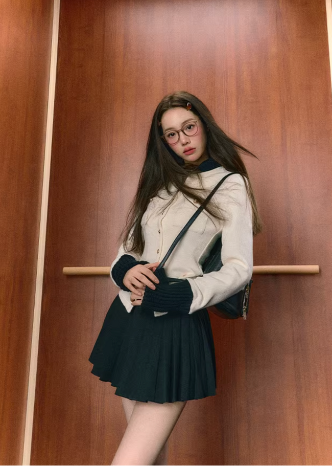 Midnight Preppy Pleated Set Main Image