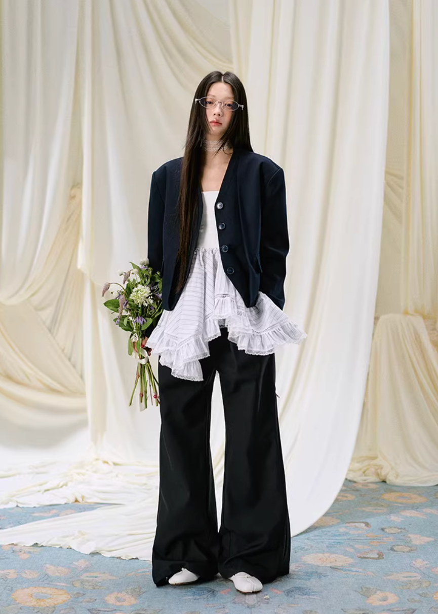 Midnight Veil Patchwork Blazer