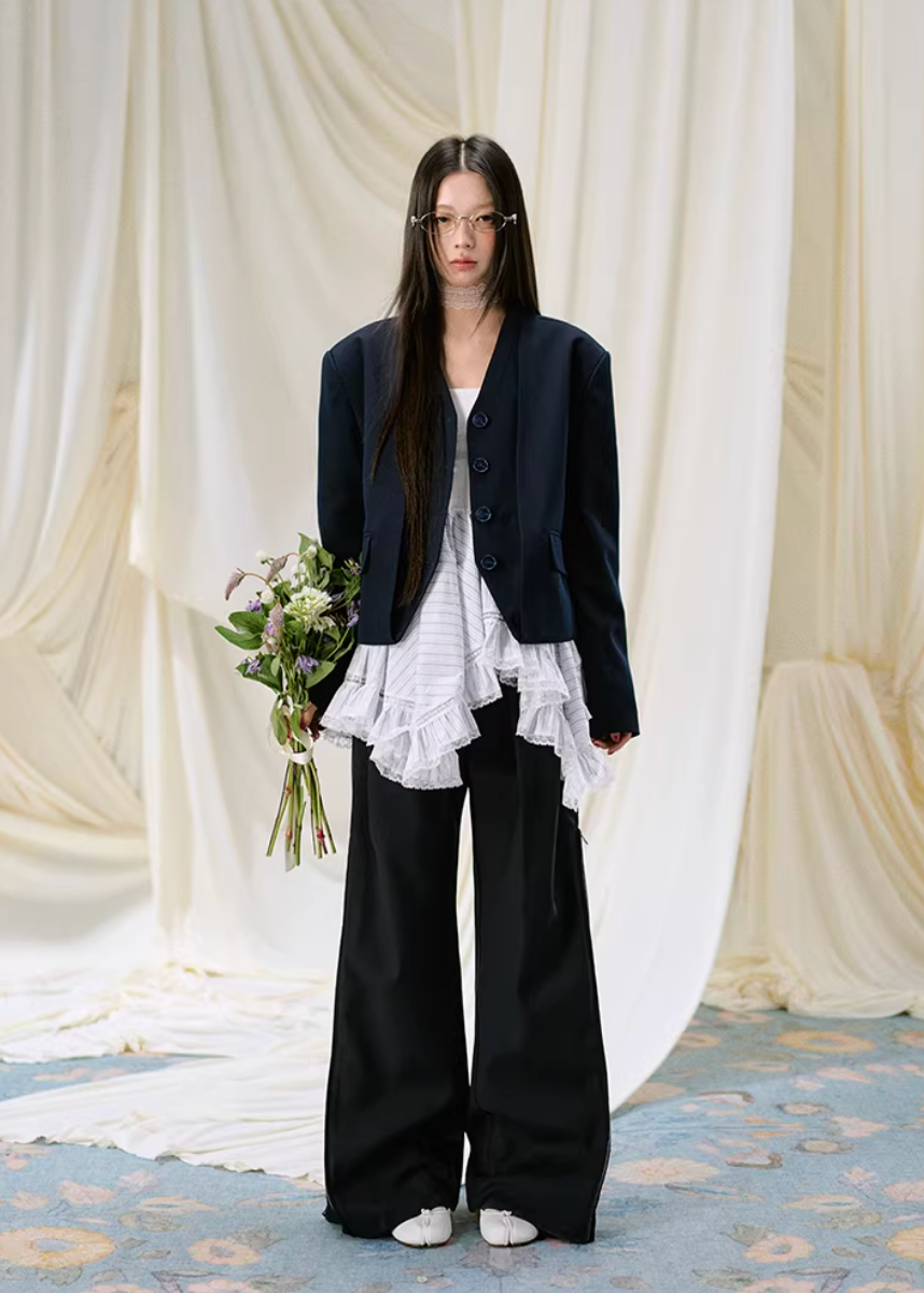 Midnight Veil Patchwork Blazer