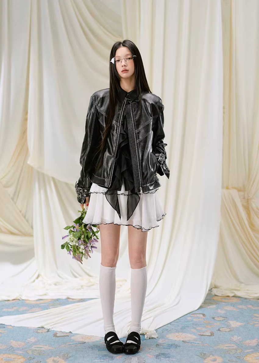 Ivory Vintage Rider Jacket
