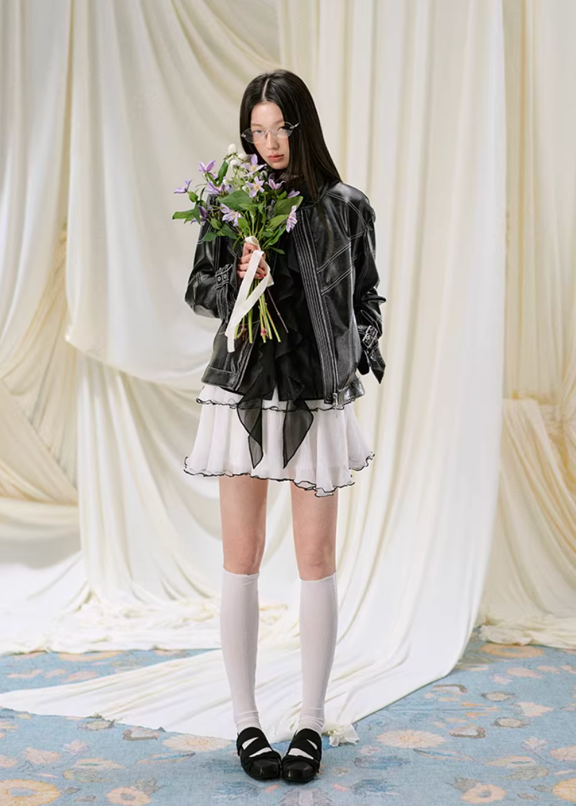 Ivory Vintage Rider Jacket