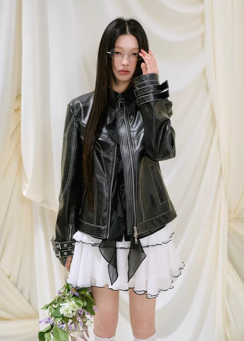 Ivory Vintage Rider Jacket