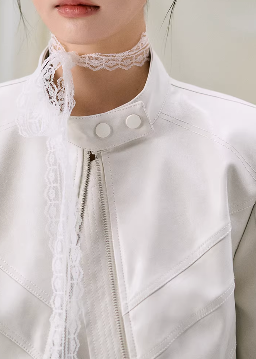 Ivory Vintage Rider Jacket