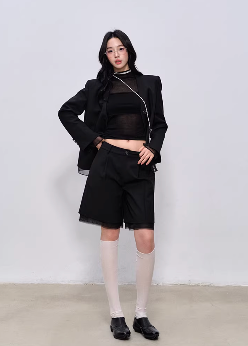 Midnight Tailored Shorts Set