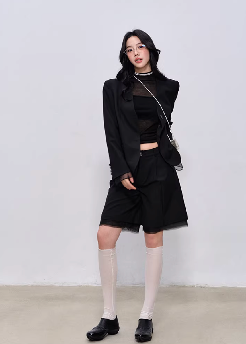 Midnight Tailored Shorts Set