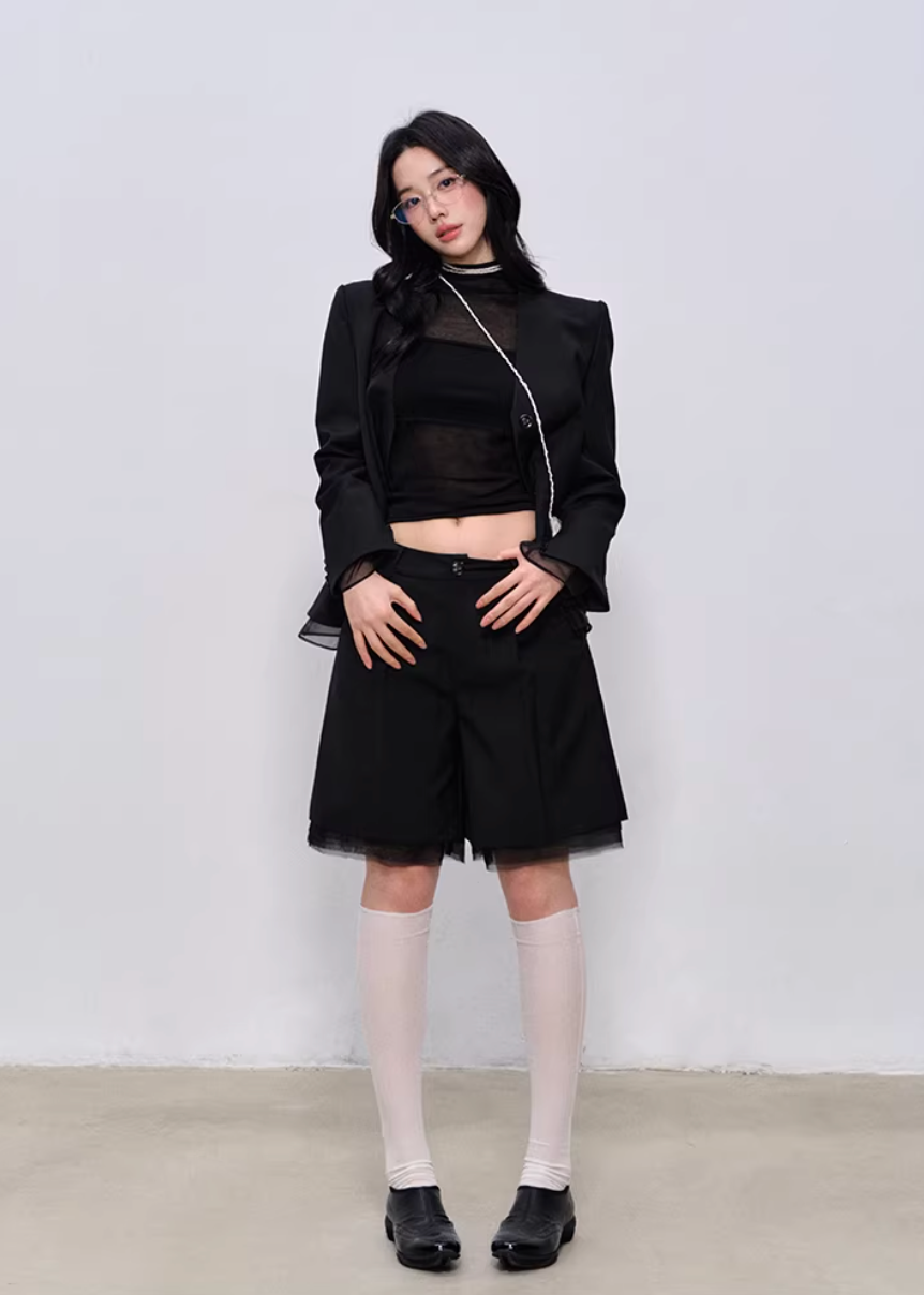 Midnight Tailored Shorts Set