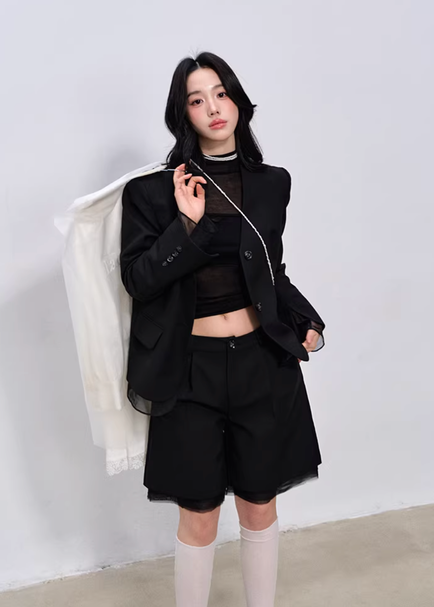 Midnight Tailored Shorts Set