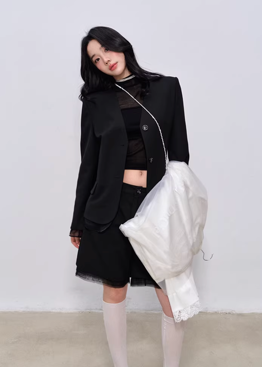 Midnight Tailored Shorts Set