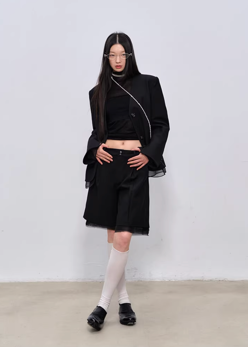 Midnight Tailored Shorts Set