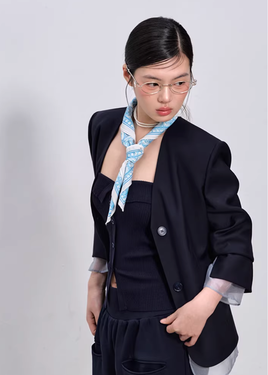 Midnight Tailored Shorts Set