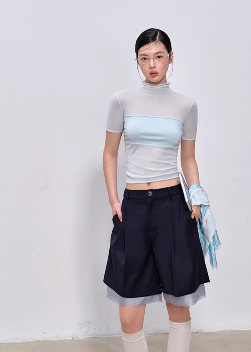 Midnight Tailored Shorts Set