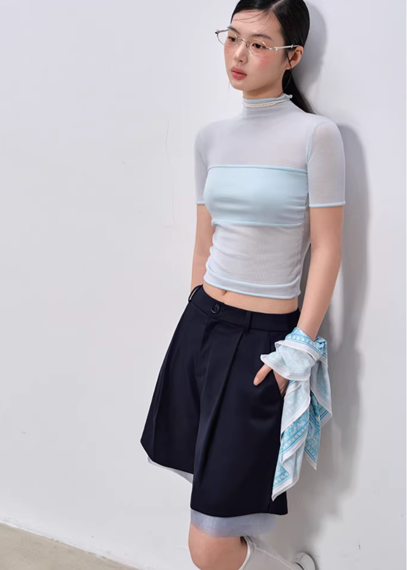 Midnight Tailored Shorts Set