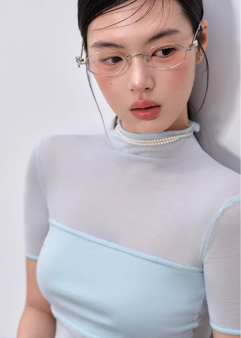 Soft Veil High-Neck Tee