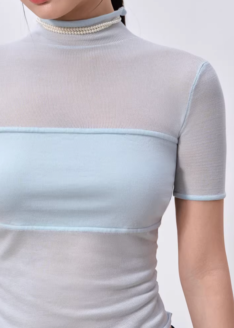Soft Veil High-Neck Tee