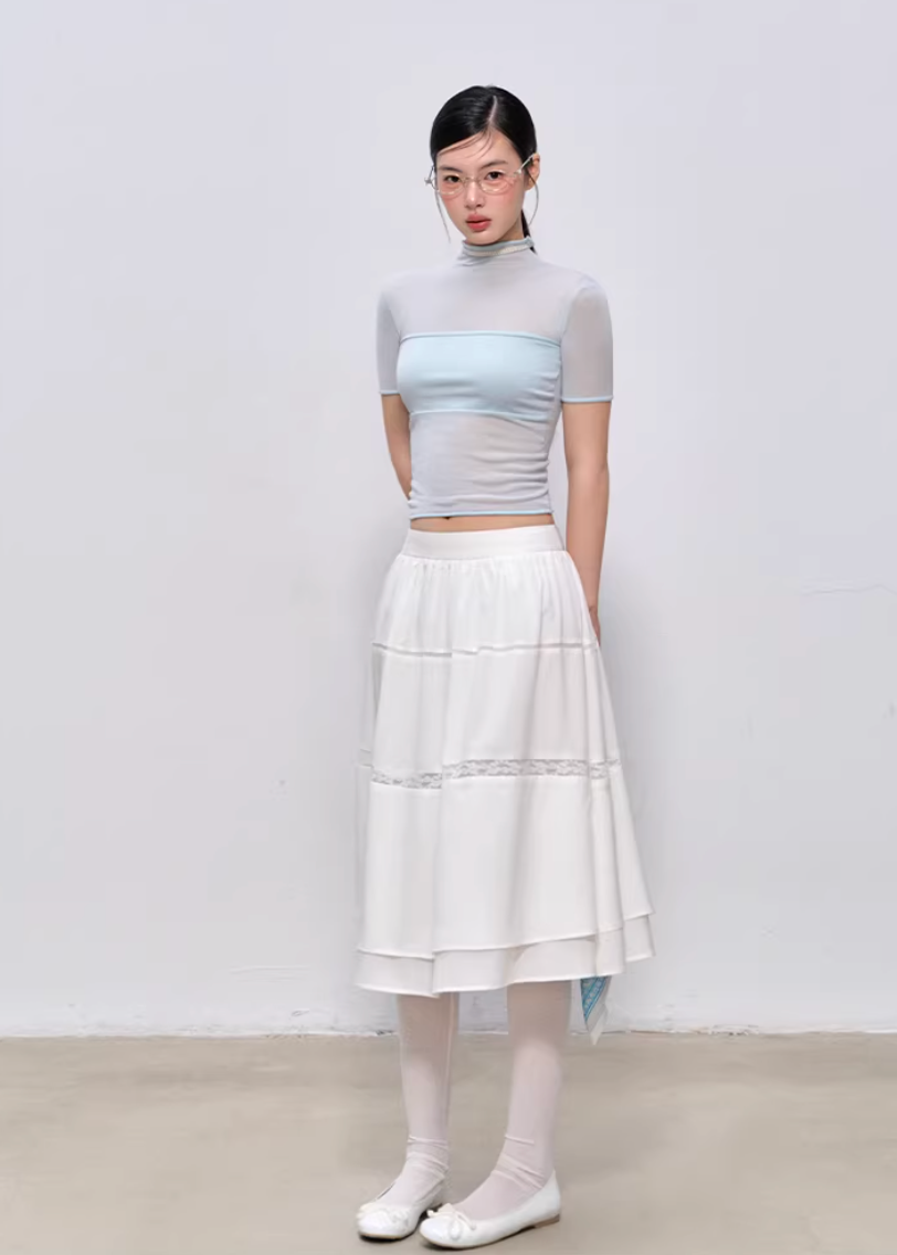 Soft Veil High-Neck Tee