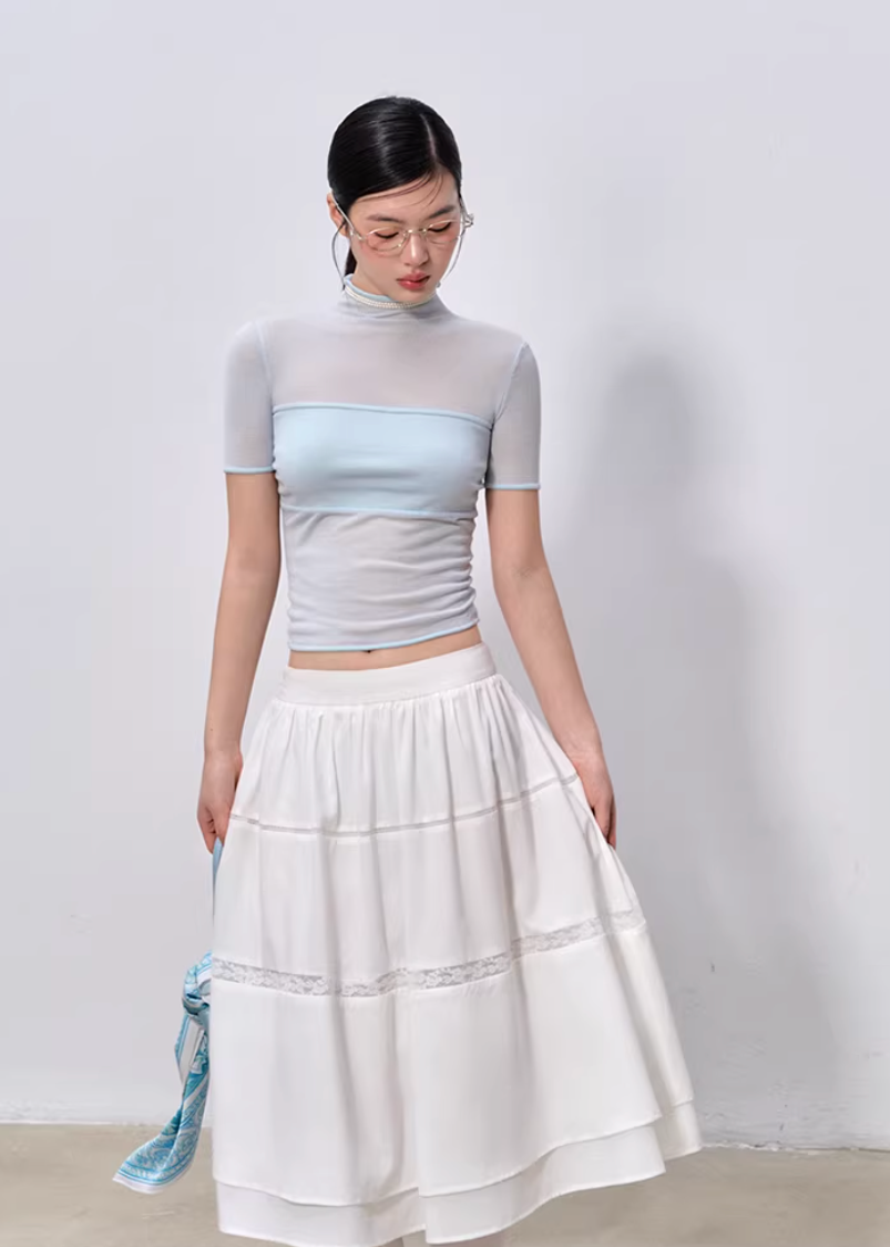 Soft Veil High-Neck Tee