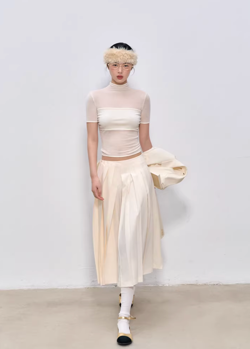 Soft Veil High-Neck Tee