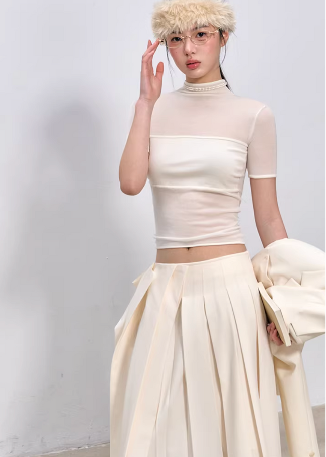 Soft Veil High-Neck Tee Main Image