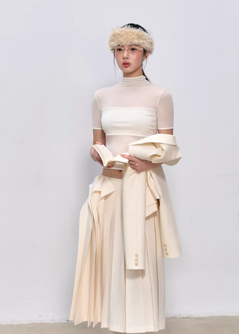 Soft Veil High-Neck Tee
