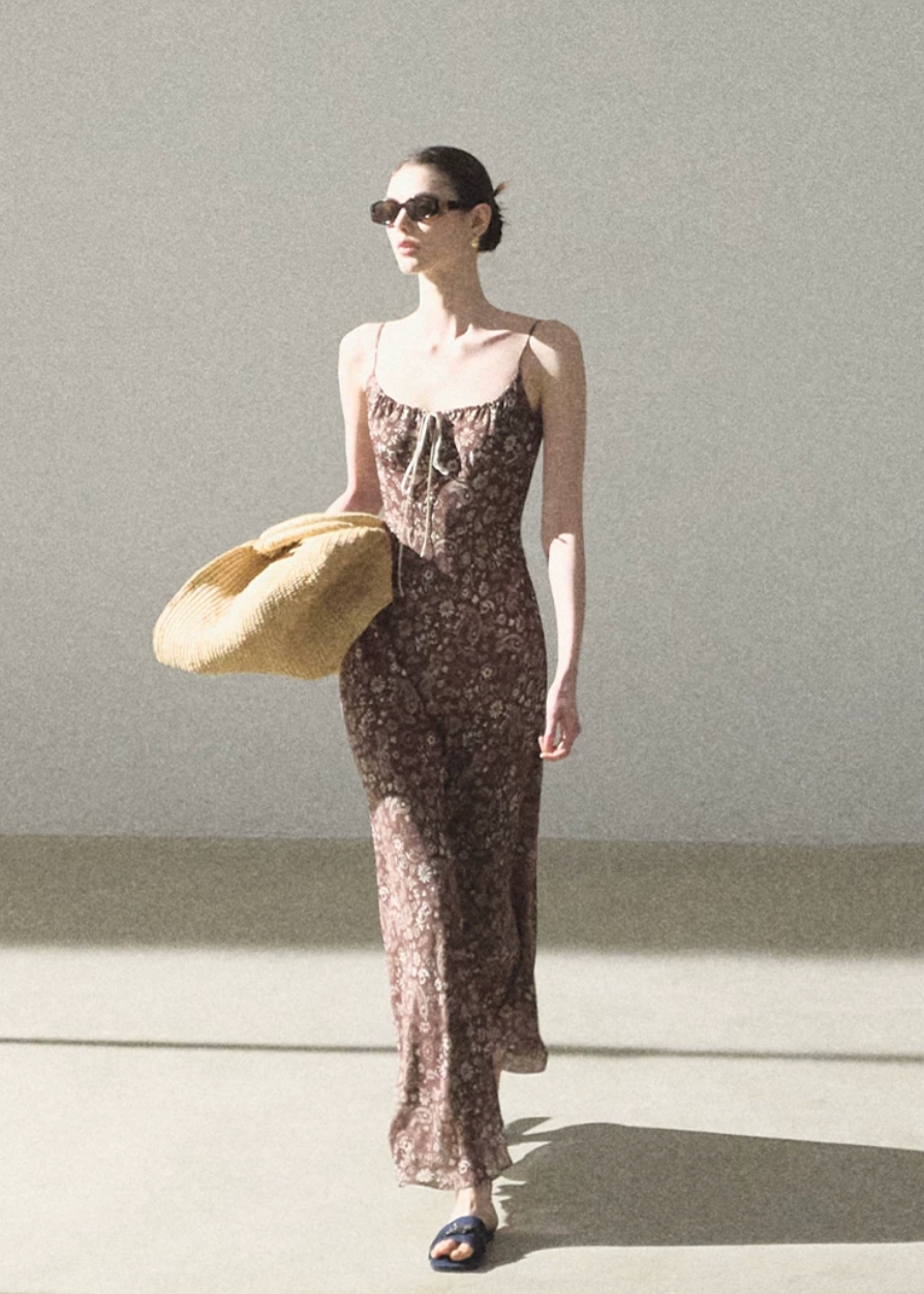 Sun Veil Floral Camisole Dress