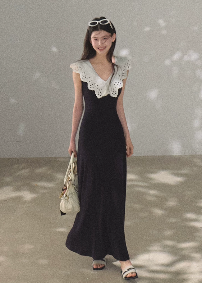 Soft Shadow Cotton Dress Hover Image