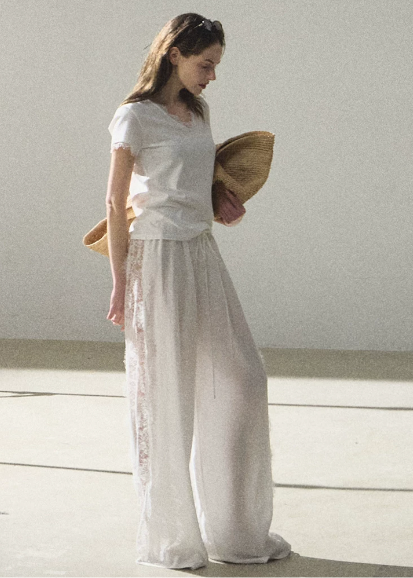 Hidden Bloom Lace Pants