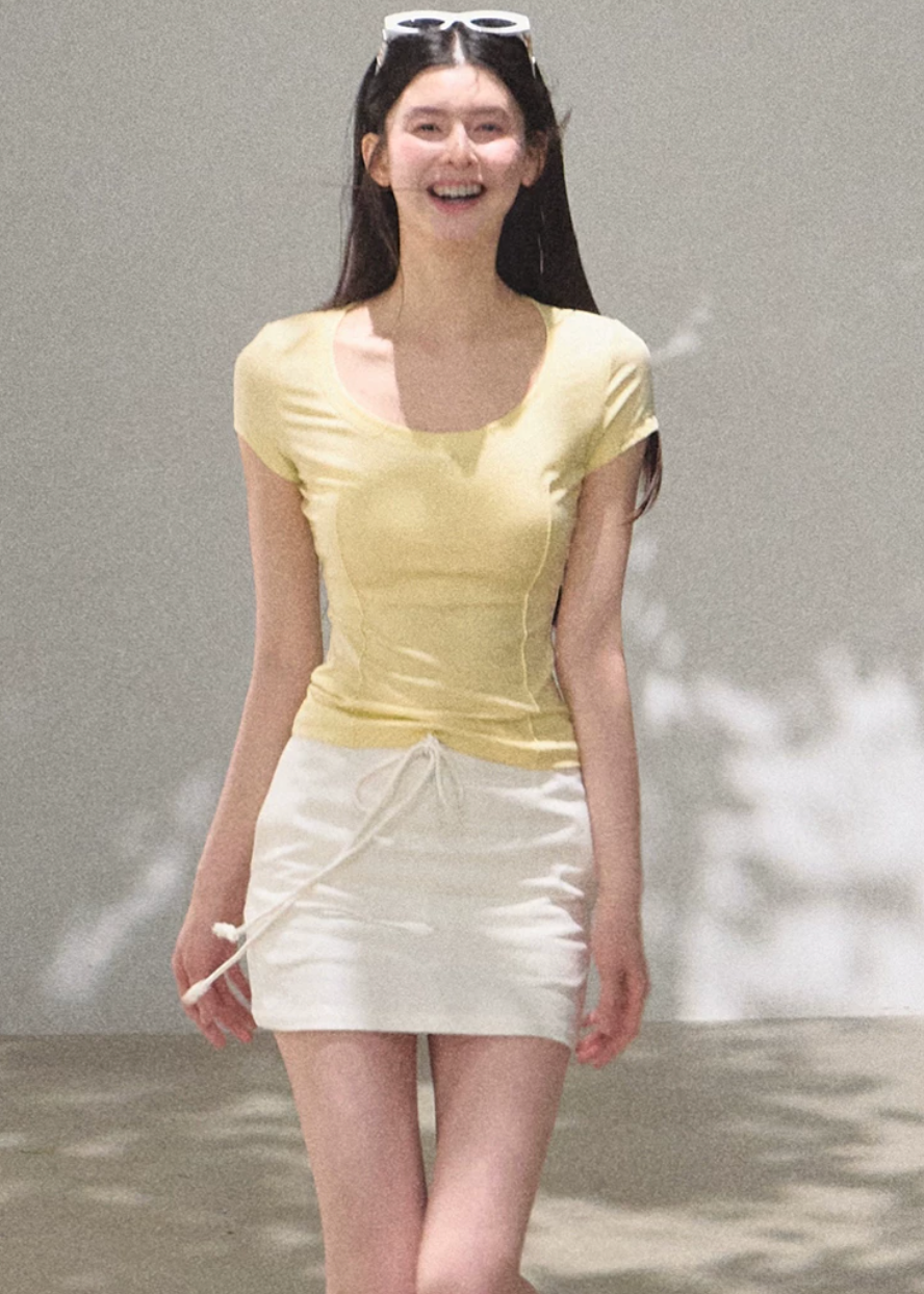 Bright Line U-Neck Tee