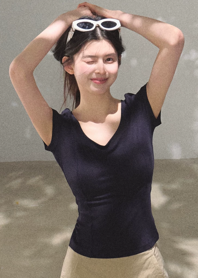 Bright Line U-Neck Tee Hover Image