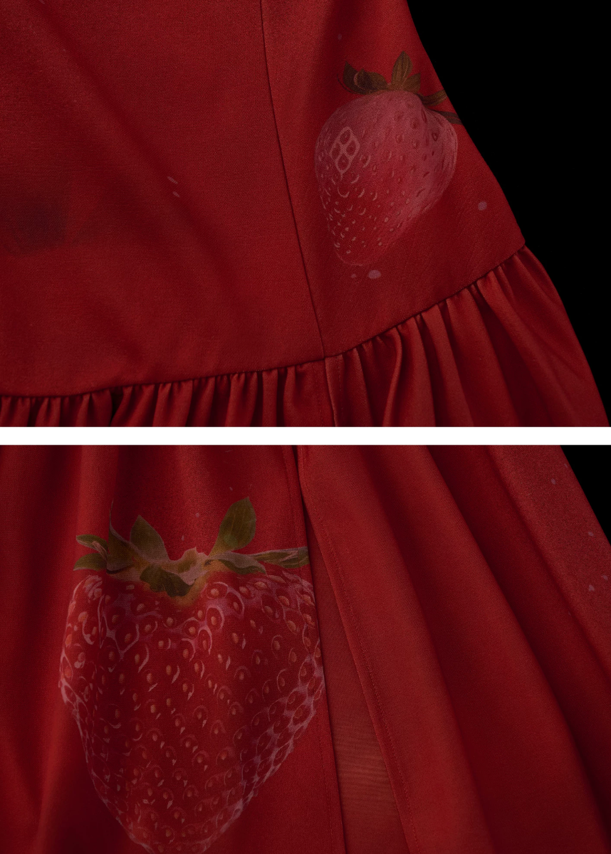 Strawberry Sunset Bandeau Dress