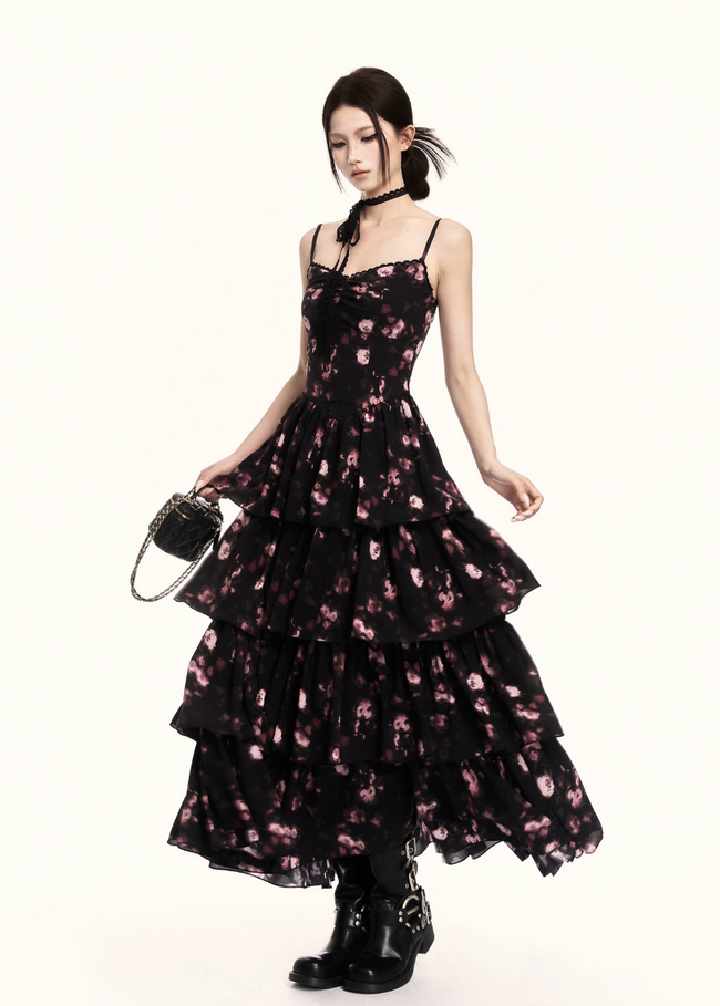 Tiered Floral Maxi Dress Hover Image