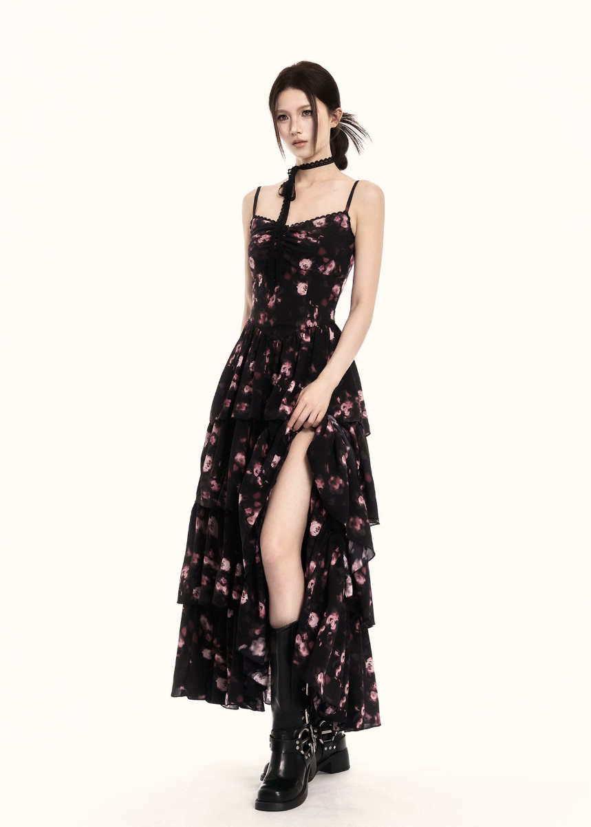 Tiered Floral Maxi Dress