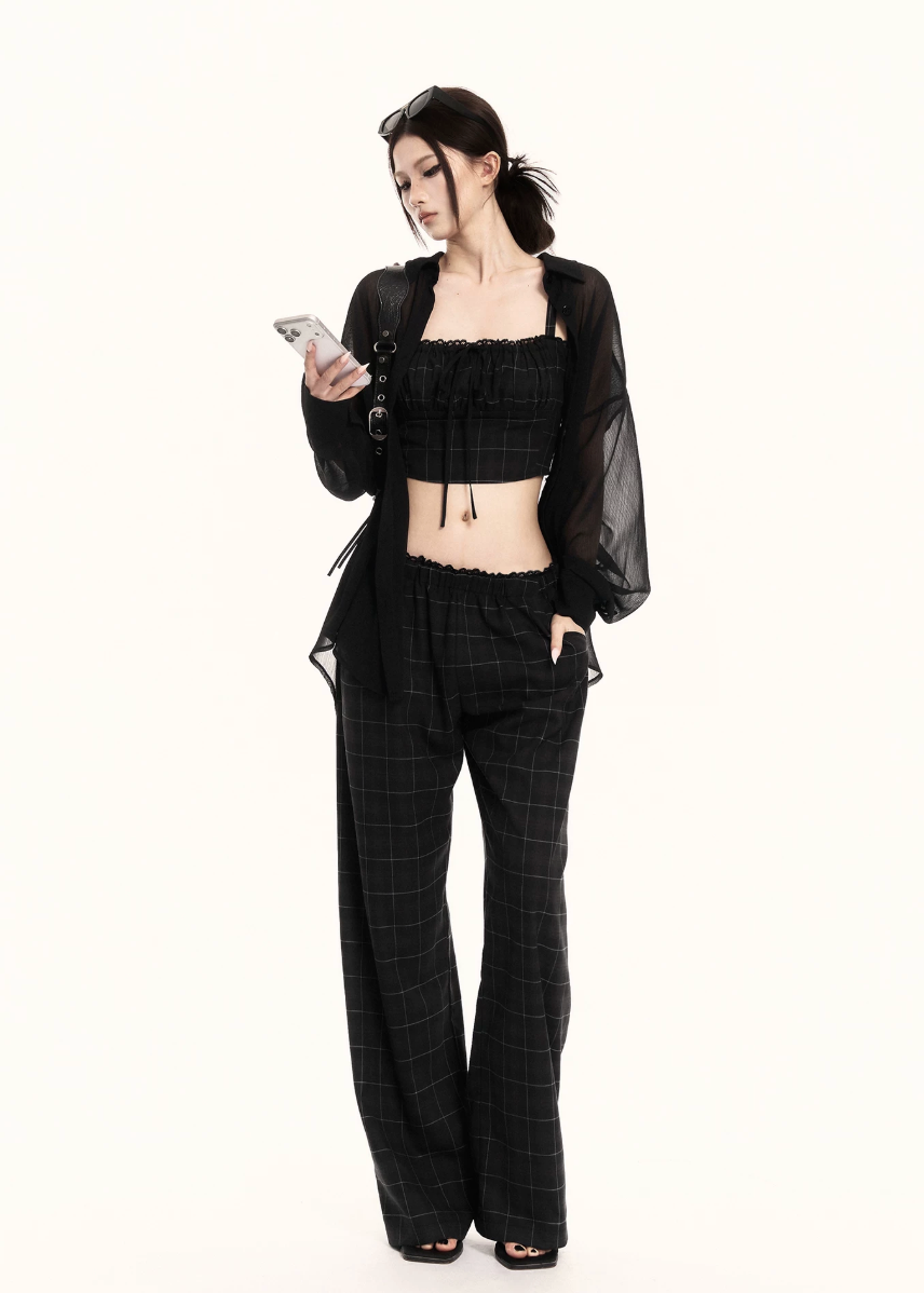 Precision Plaid Two-Piece Set