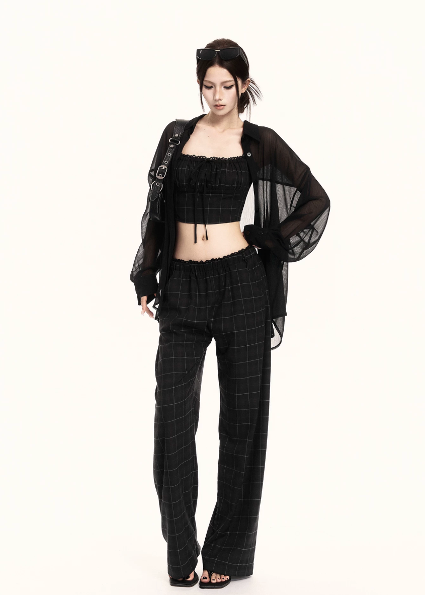 Precision Plaid Two-Piece Set