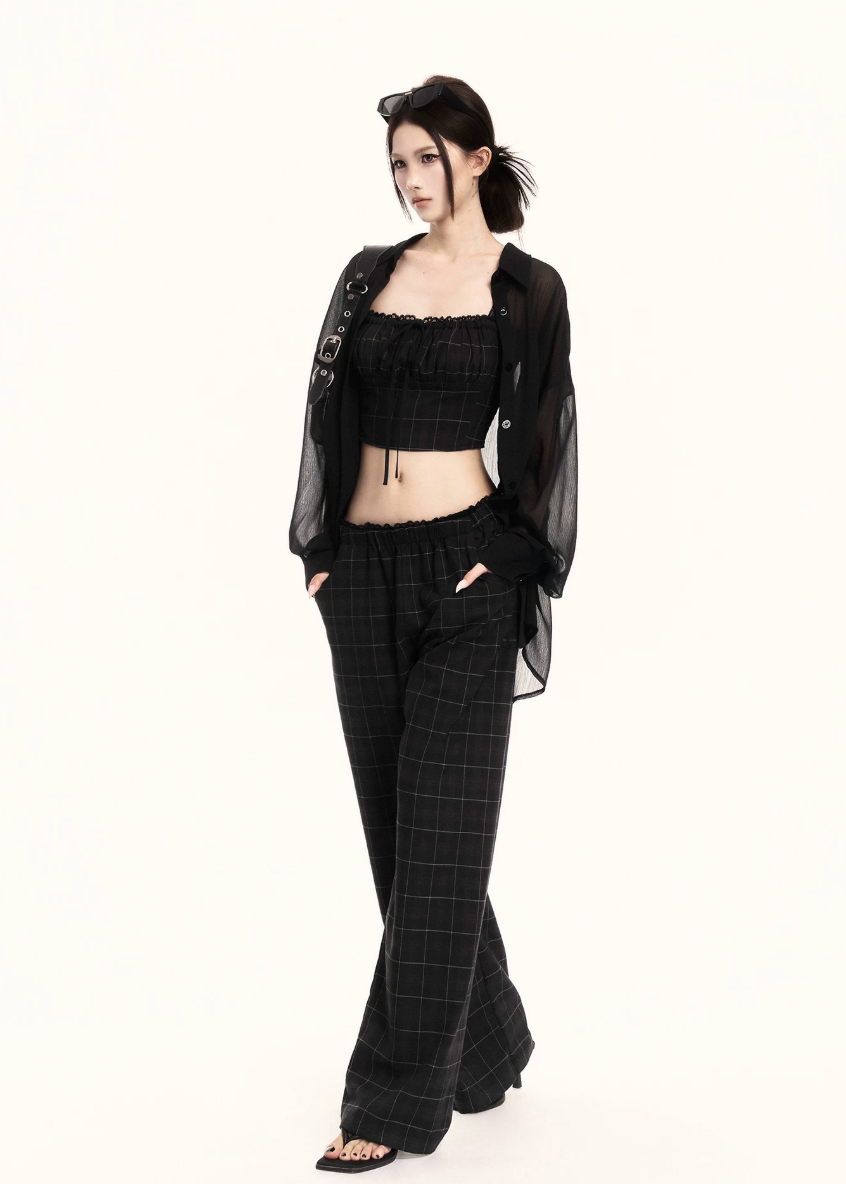 Precision Plaid Two-Piece Set