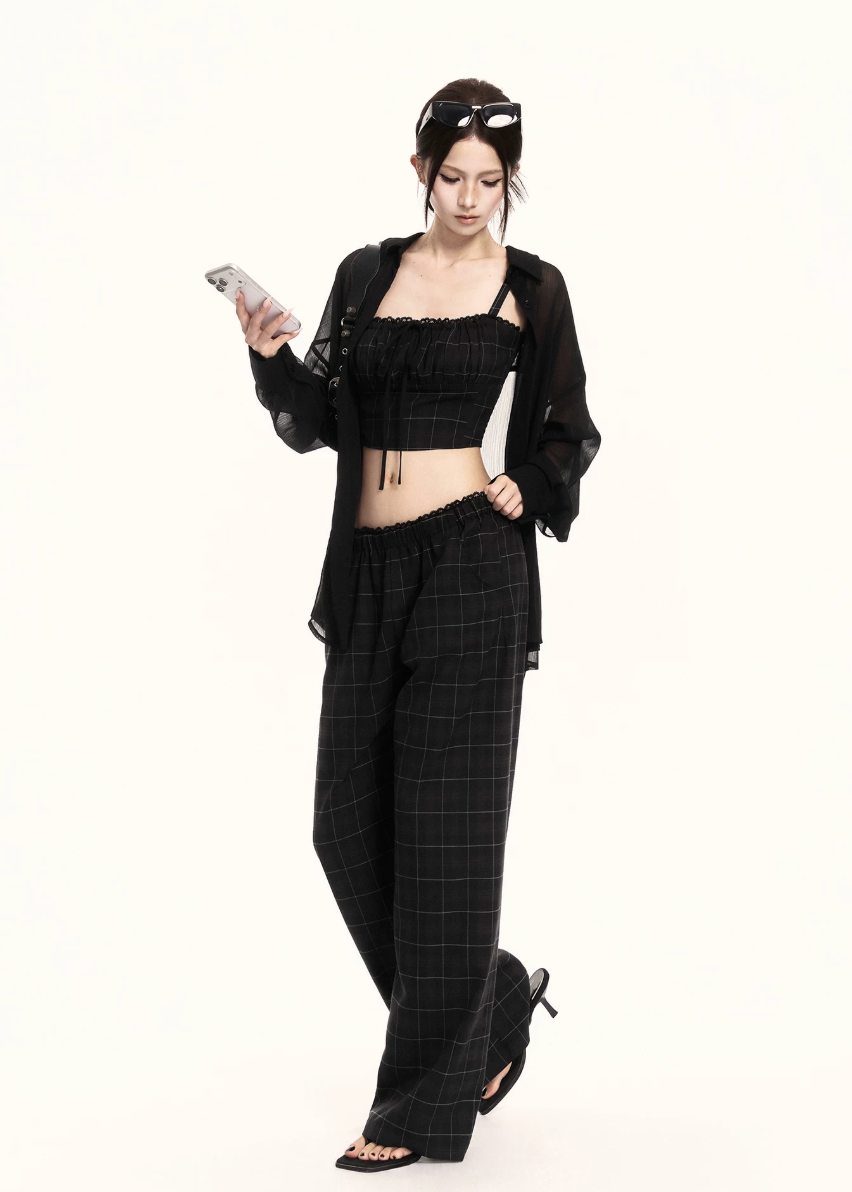 Precision Plaid Two-Piece Set