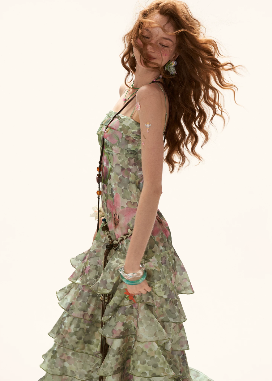 Vintage Garden Tiered Maxi Dress