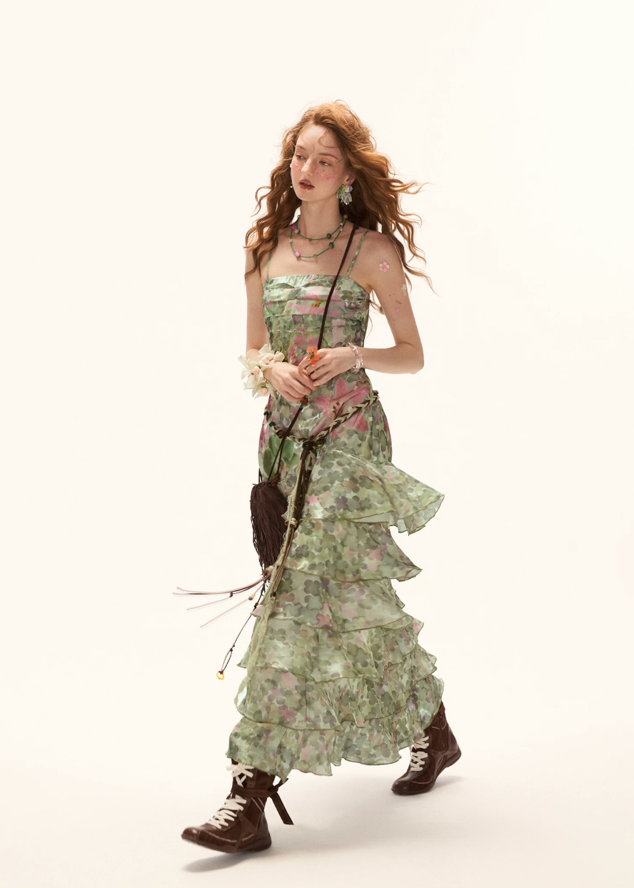 Vintage Garden Tiered Maxi Dress